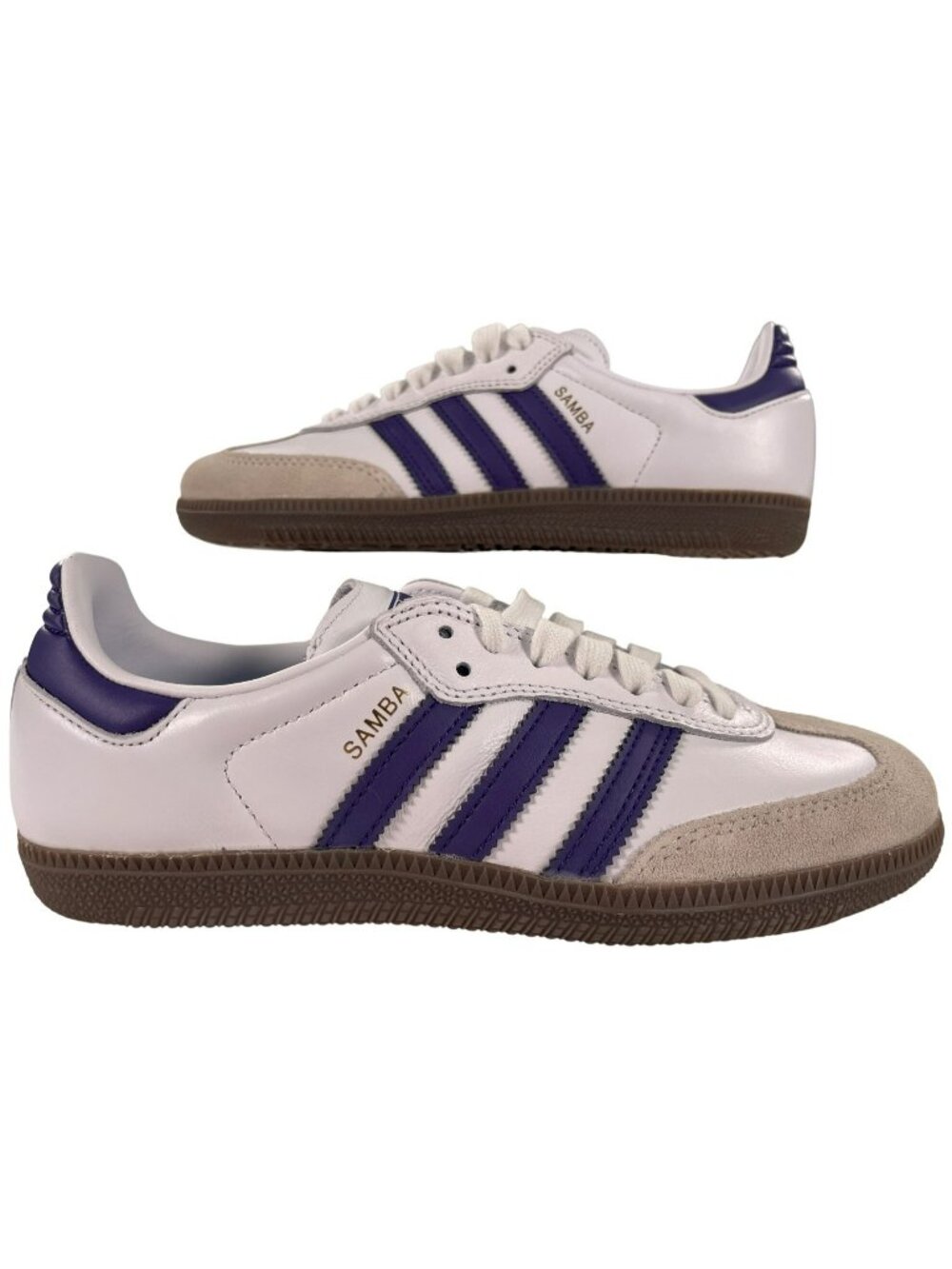 Adidas Samba Adv White Purple Skateboarding Athletic Shoes Men's Size 5 NEW